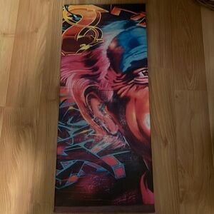 Albert Einstein Wallpaper street mural for wall with wooden frame. 10"x 23 1/2"